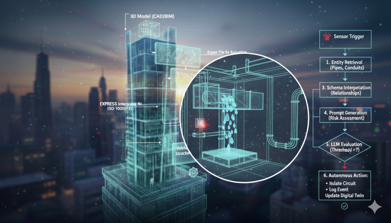 From STEP Files to Self-Reasoning Buildings: The Pipeline To Agentic Digital Twins